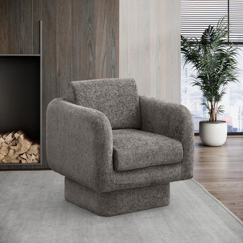 Alessandra Chenille Fabric Upholstered Swivel Accent Chair