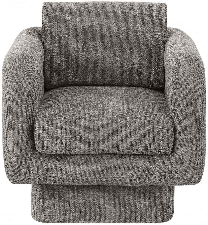 Alessandra Chenille Fabric Upholstered Swivel Accent Chair