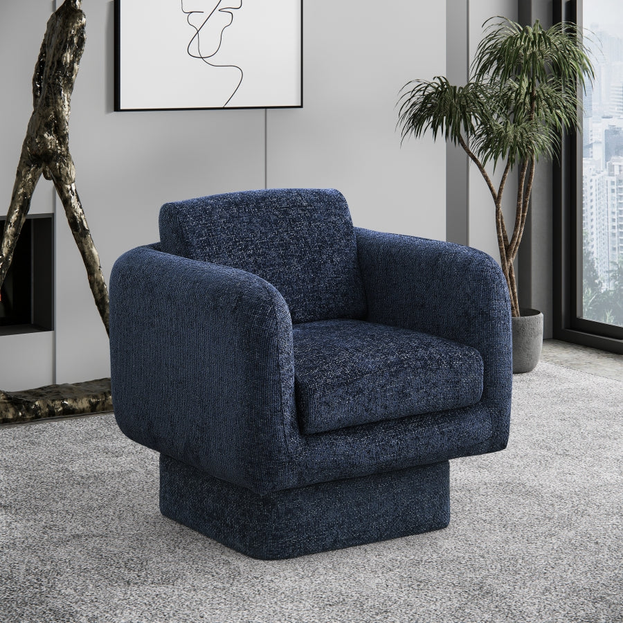 Alessandra Chenille Fabric Upholstered Swivel Accent Chair