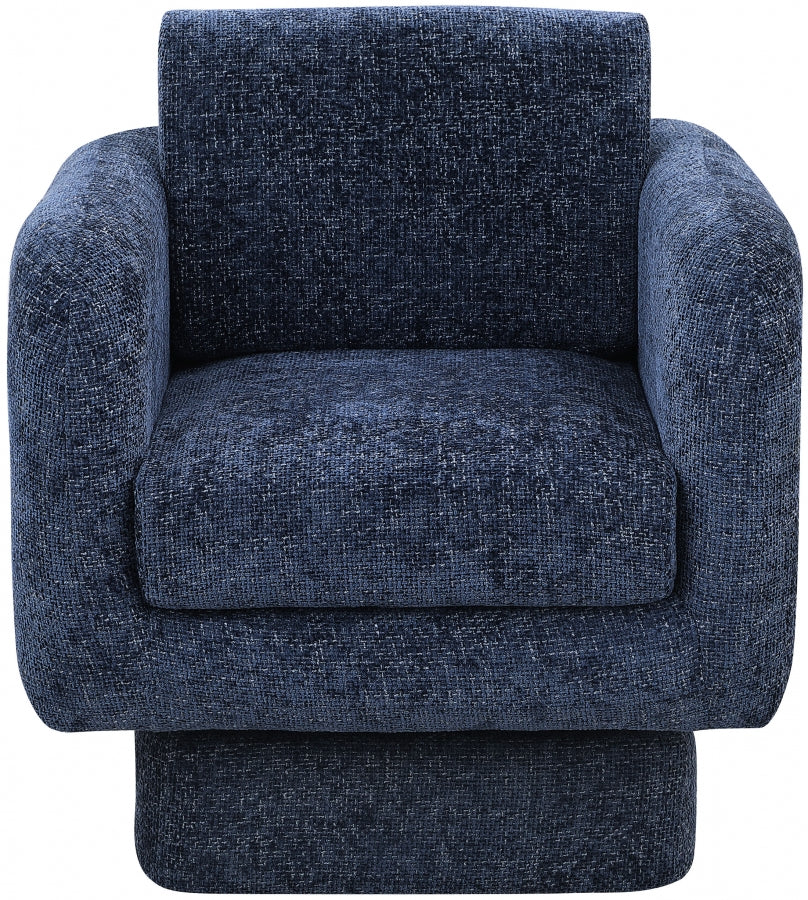 Alessandra Chenille Fabric Upholstered Swivel Accent Chair