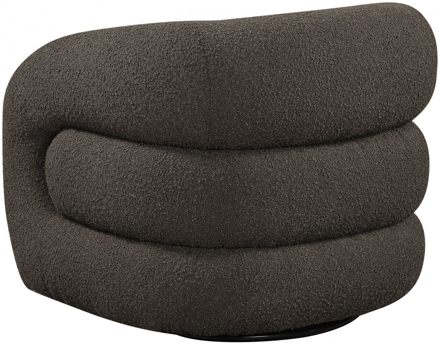Roxbury Boucle Fabric Upholstered Swivel Accent Chair
