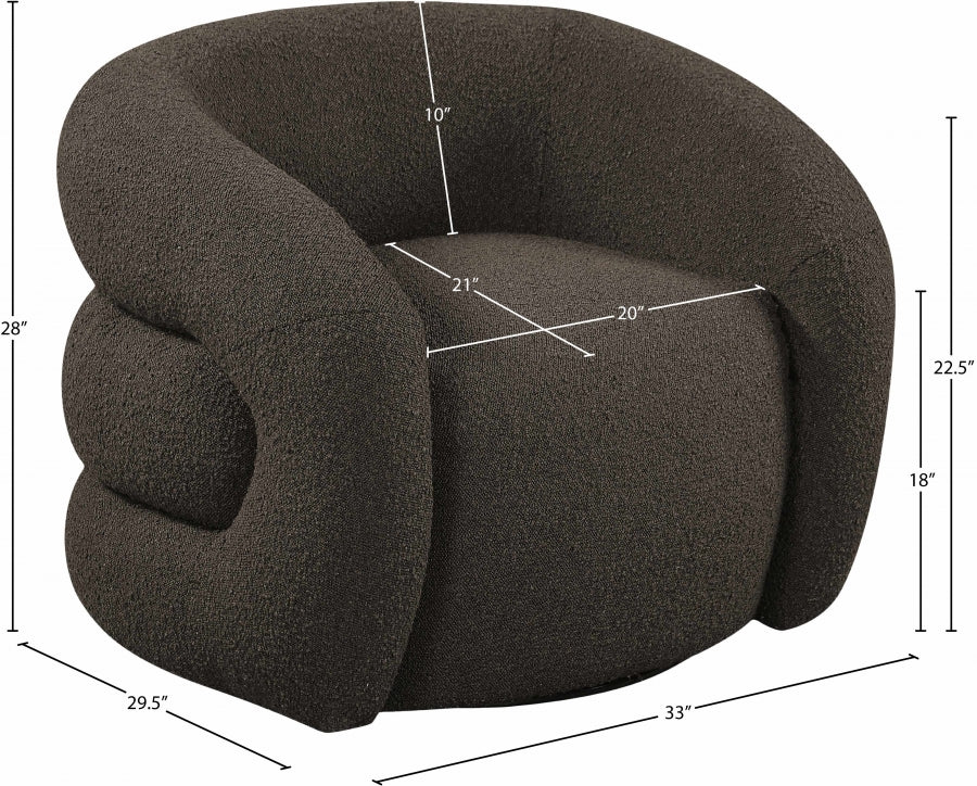 Roxbury Boucle Fabric Upholstered Swivel Accent Chair