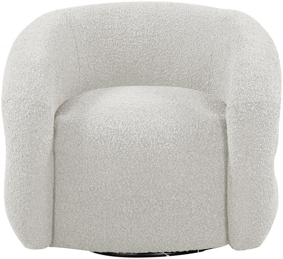 Roxbury Boucle Fabric Upholstered Swivel Accent Chair