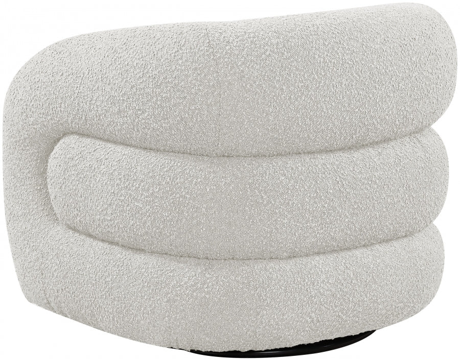 Roxbury Boucle Fabric Upholstered Swivel Accent Chair