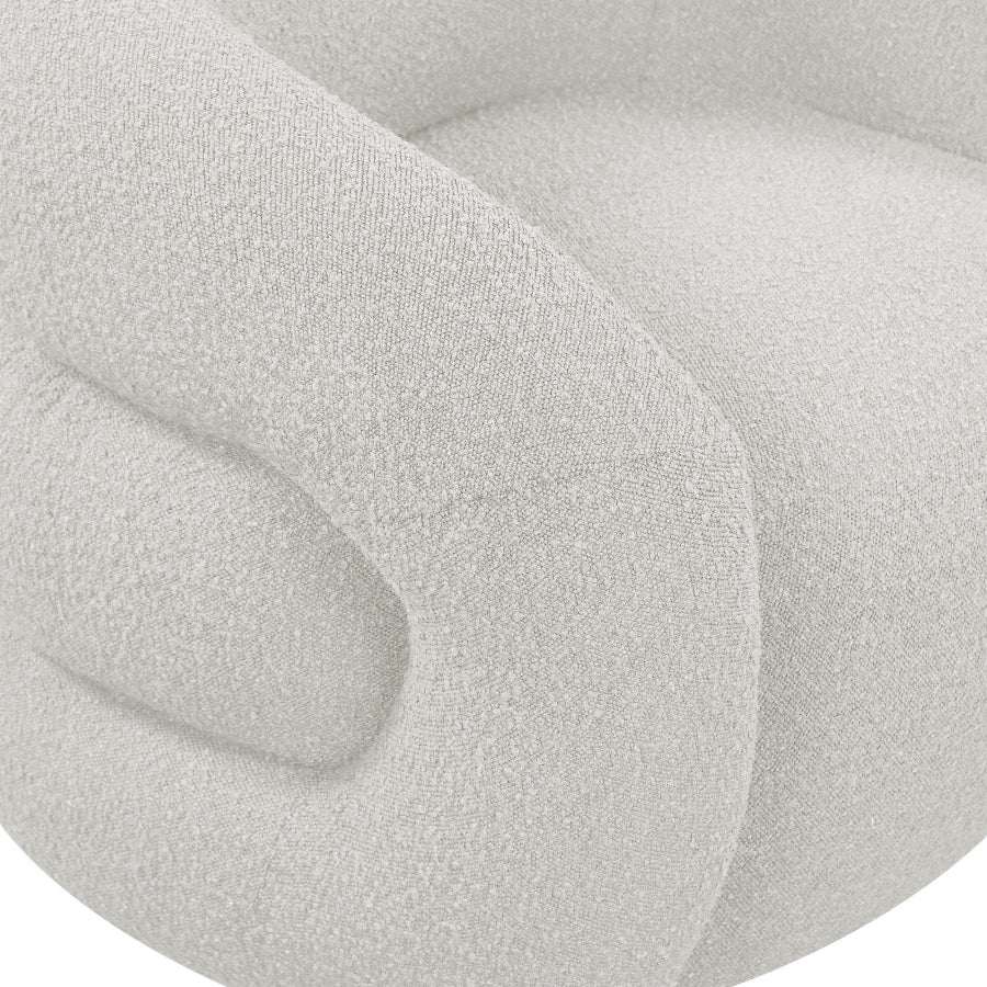 Roxbury Boucle Fabric Upholstered Swivel Accent Chair