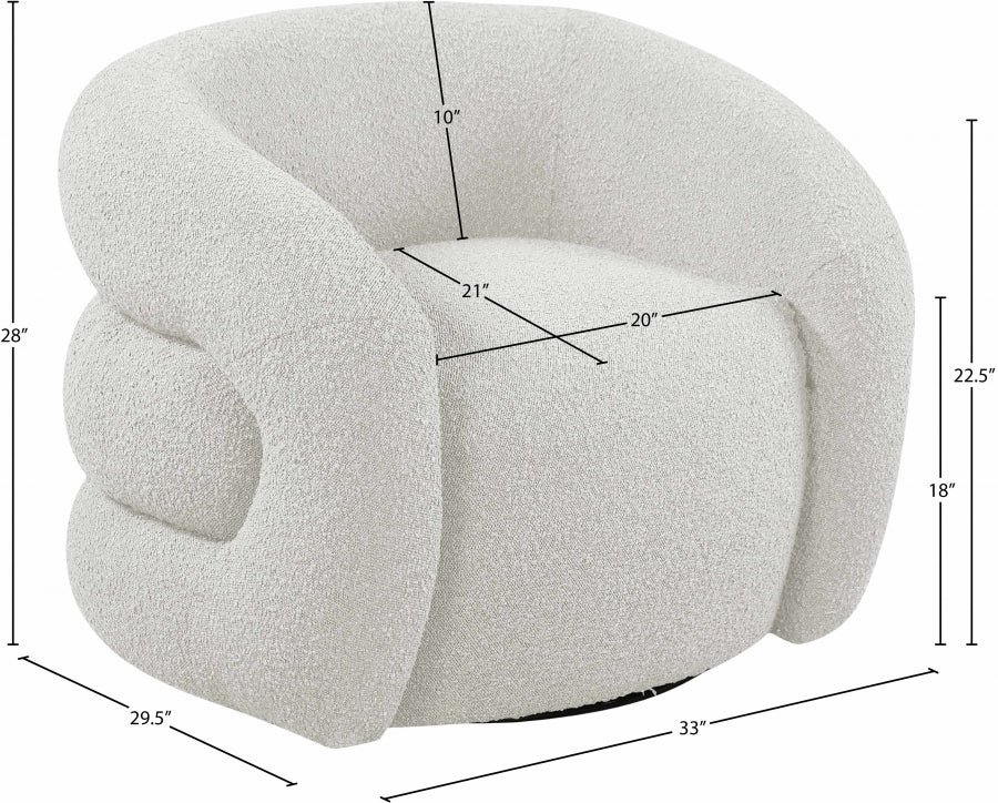 Roxbury Boucle Fabric Upholstered Swivel Accent Chair