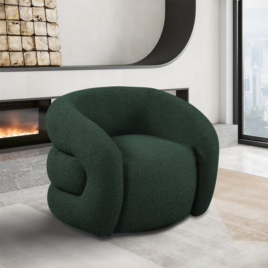 Roxbury Boucle Fabric Upholstered Swivel Accent Chair