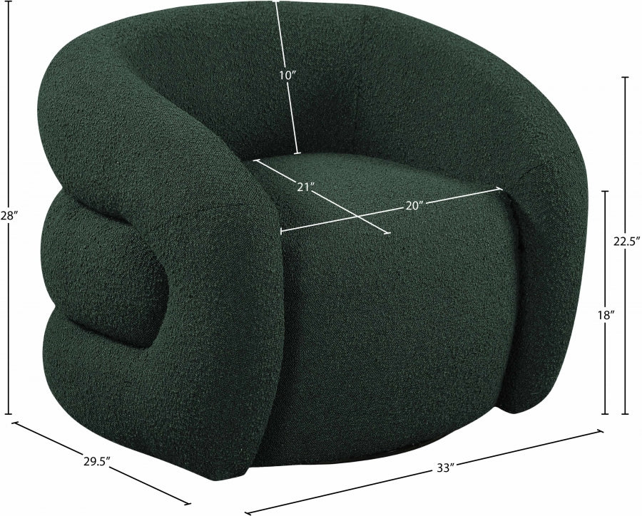 Roxbury Boucle Fabric Upholstered Swivel Accent Chair