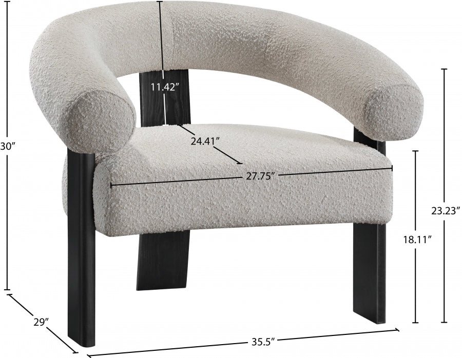 Winston Boucle Fabric Upholstered Accent Chair