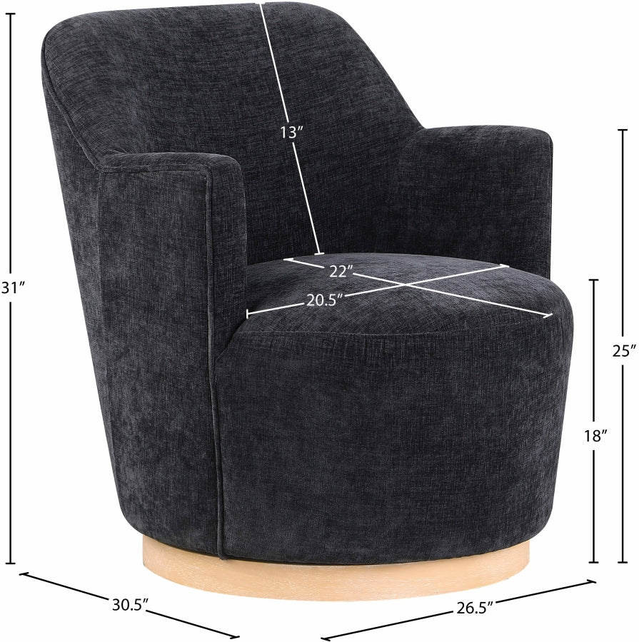 Clarita Chenille Fabric Upholstered Swivel Accent Chair