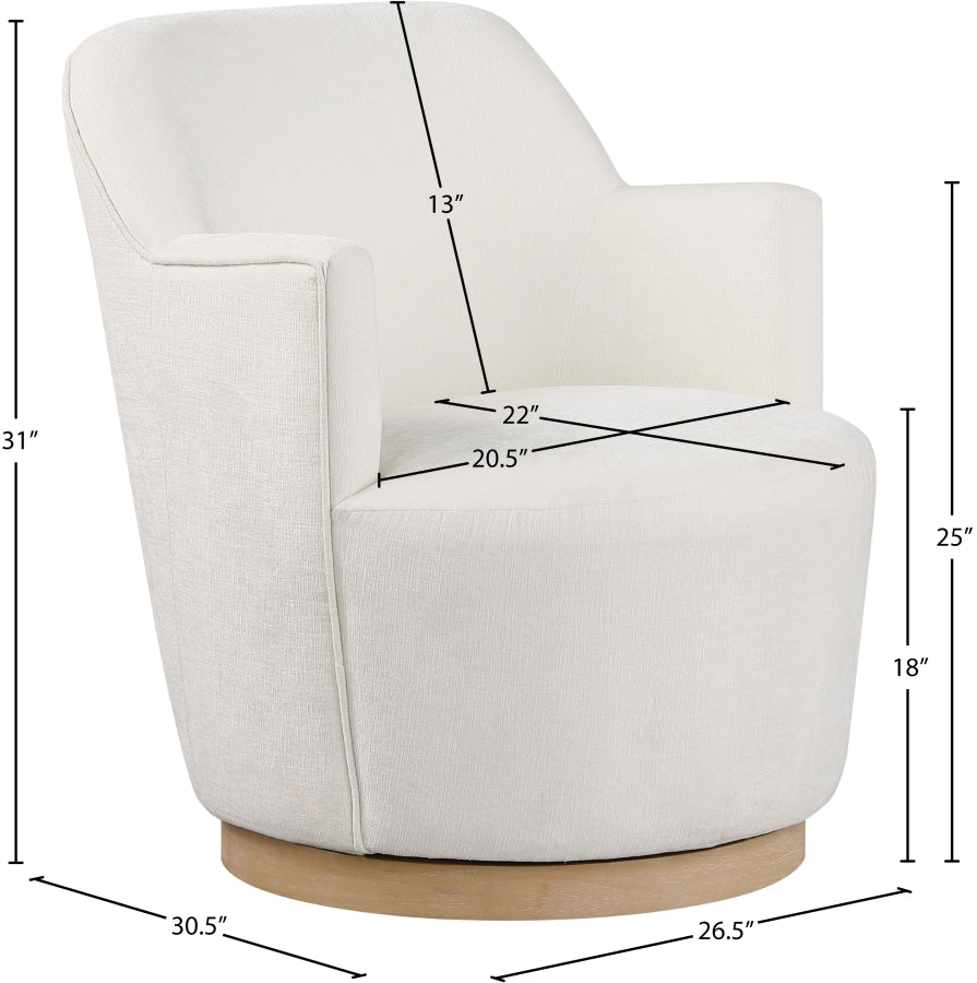 Clarita Chenille Fabric Upholstered Swivel Accent Chair