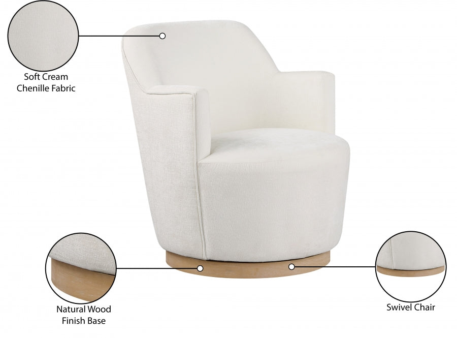 Clarita Chenille Fabric Upholstered Swivel Accent Chair