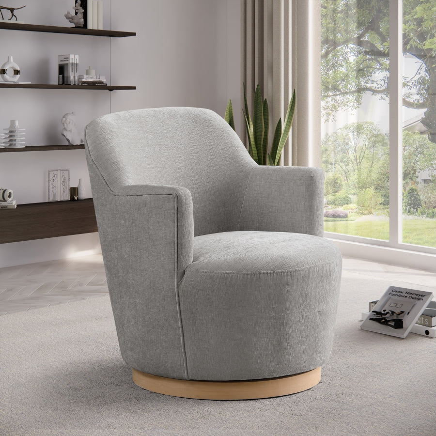 Clarita Chenille Fabric Upholstered Swivel Accent Chair