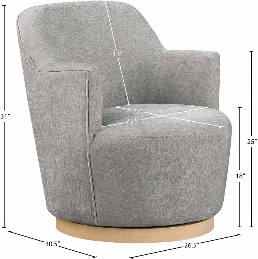 Clarita Chenille Fabric Upholstered Swivel Accent Chair