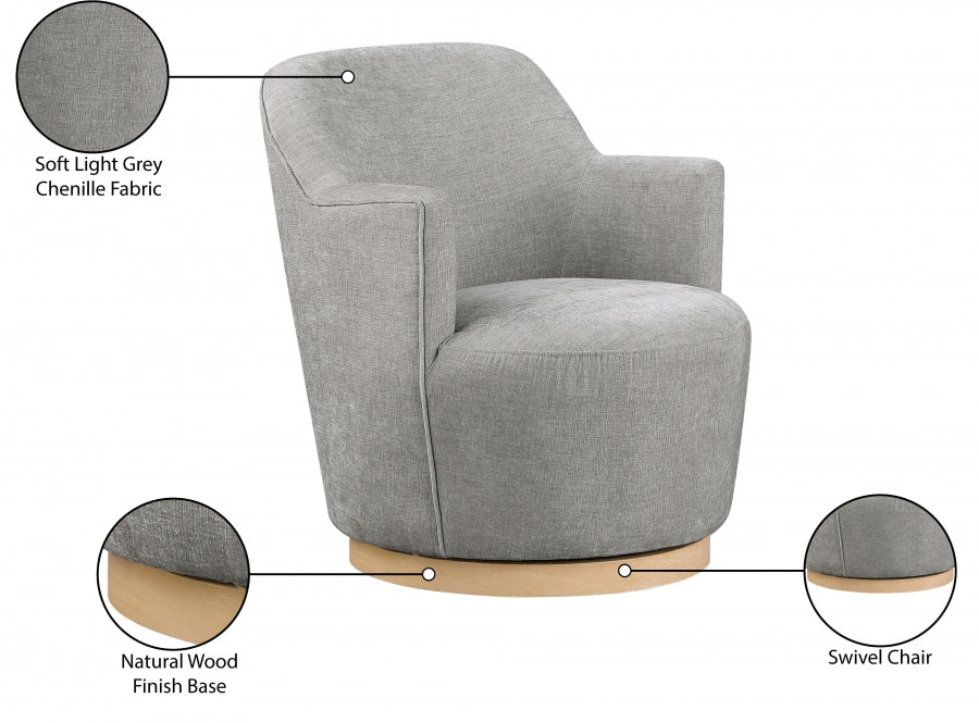 Clarita Chenille Fabric Upholstered Swivel Accent Chair