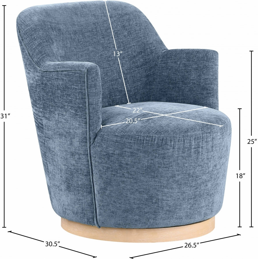 Clarita Chenille Fabric Upholstered Swivel Accent Chair