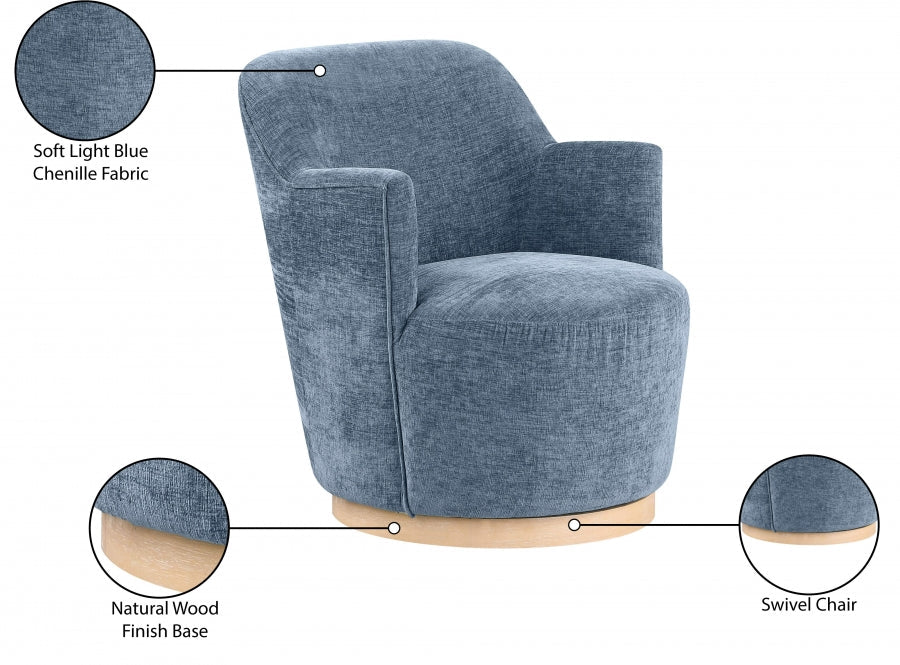 Clarita Chenille Fabric Upholstered Swivel Accent Chair
