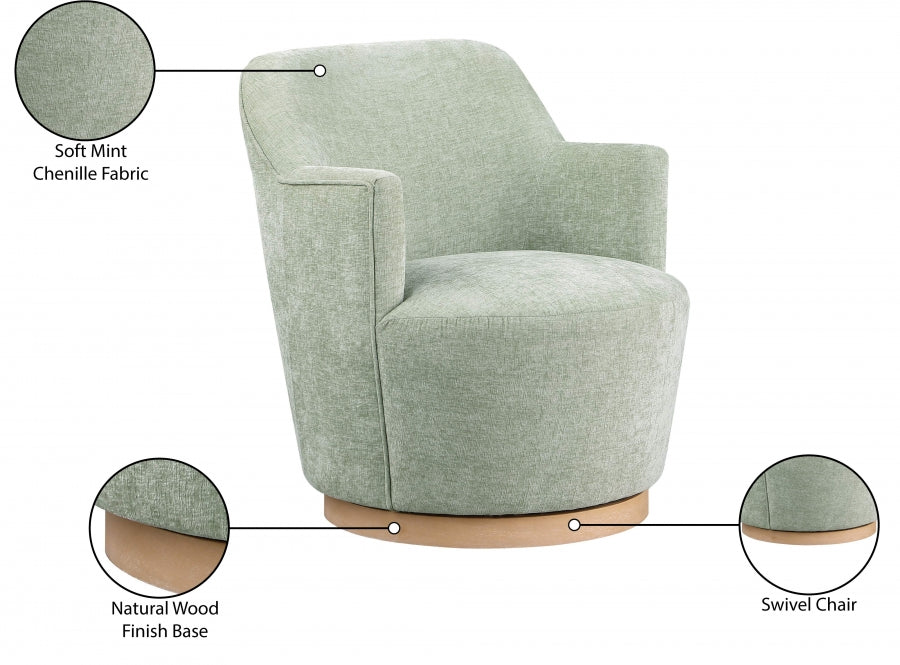 Clarita Chenille Fabric Upholstered Swivel Accent Chair