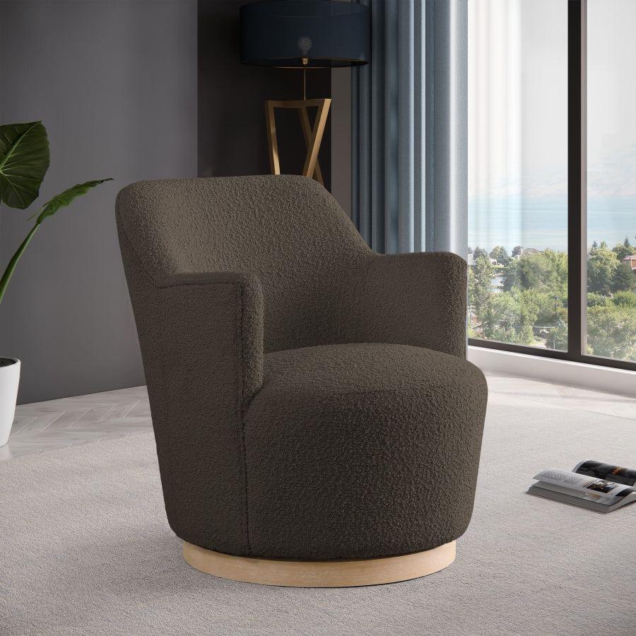 Clarita Boucle Fabric Upholstered Swivel Accent Chair