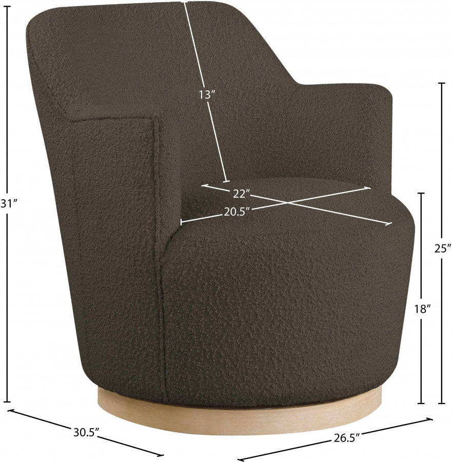 Clarita Boucle Fabric Upholstered Swivel Accent Chair