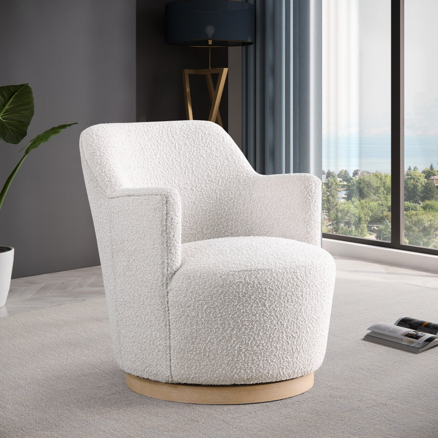 Clarita Boucle Fabric Upholstered Swivel Accent Chair