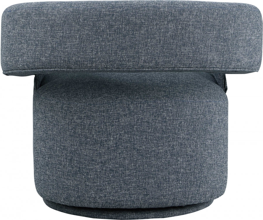 Niya Linen Textured Fabric Upholstered Swivel Accent Chair