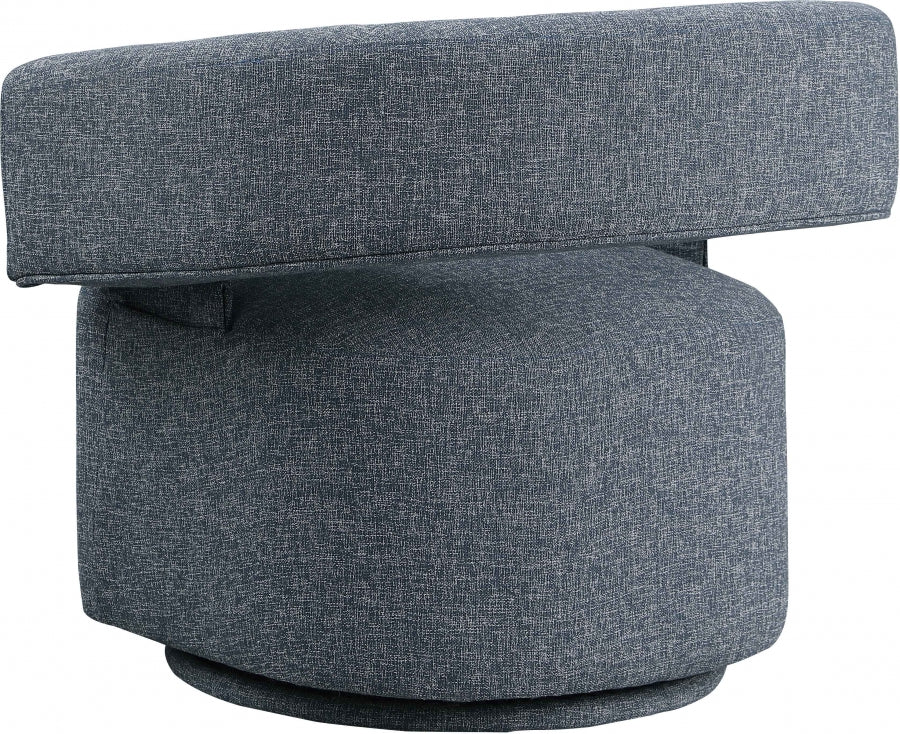 Niya Linen Textured Fabric Upholstered Swivel Accent Chair