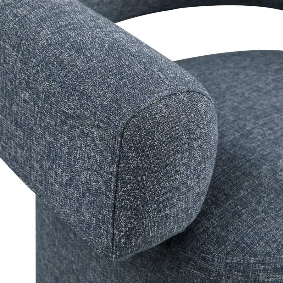 Niya Linen Textured Fabric Upholstered Swivel Accent Chair