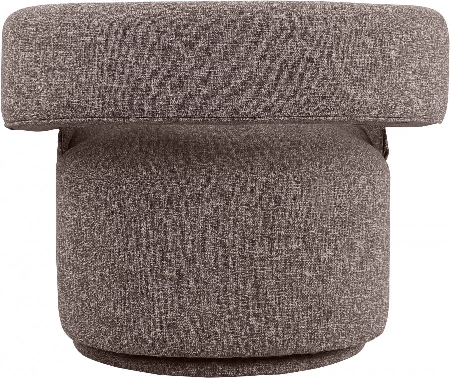 Niya Linen Textured Fabric Upholstered Swivel Accent Chair