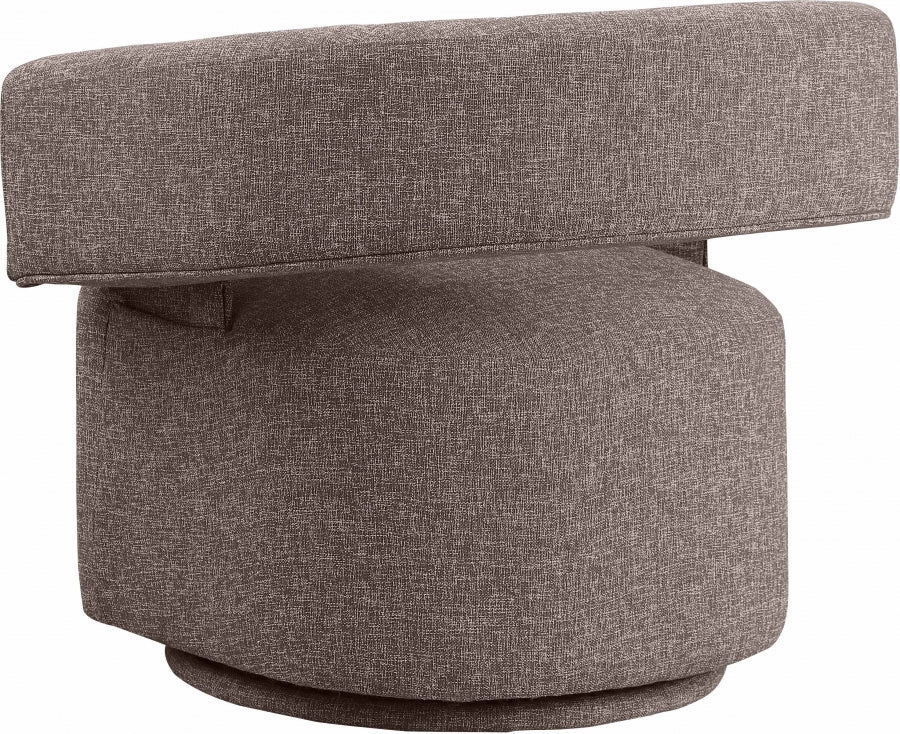 Niya Linen Textured Fabric Upholstered Swivel Accent Chair