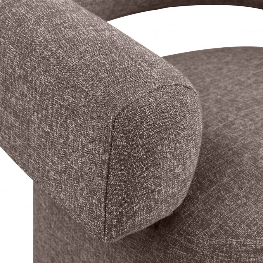 Niya Linen Textured Fabric Upholstered Swivel Accent Chair