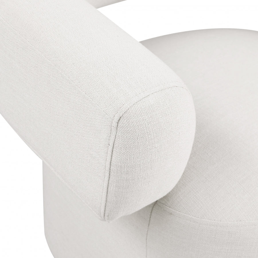 Niya Linen Textured Fabric Upholstered Swivel Accent Chair