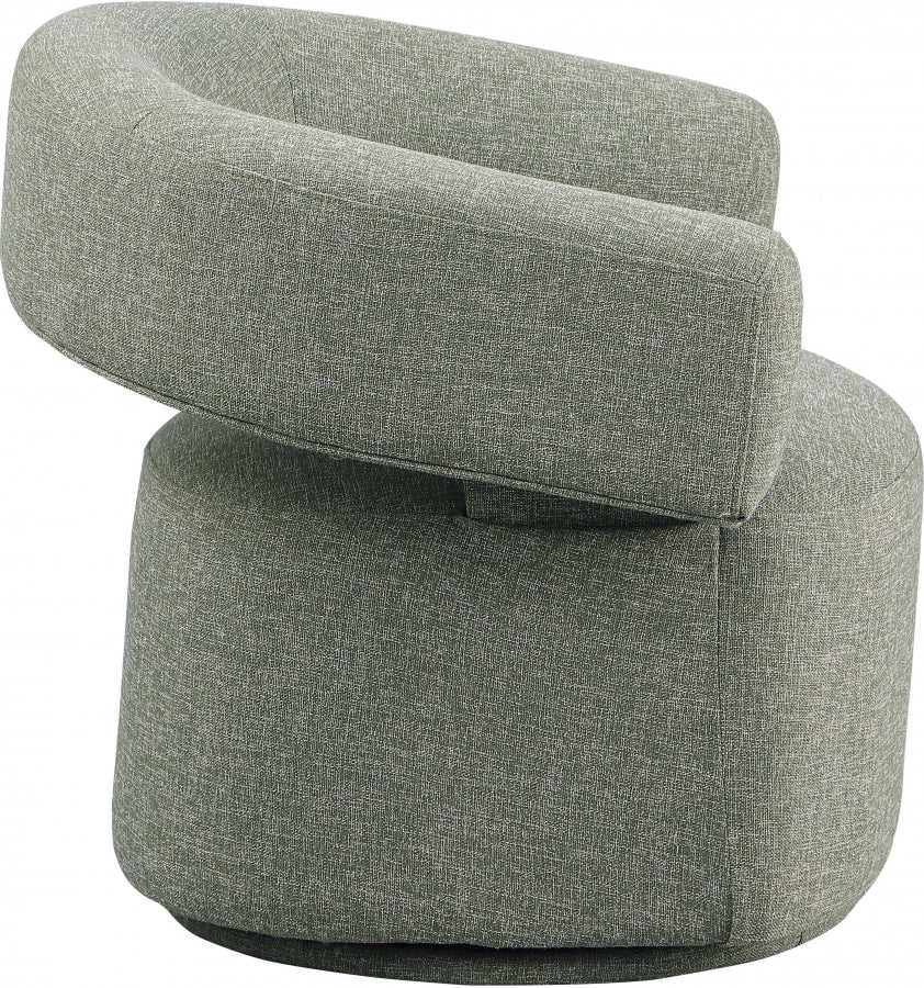 Niya Linen Textured Fabric Upholstered Swivel Accent Chair