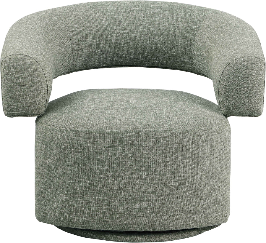 Niya Linen Textured Fabric Upholstered Swivel Accent Chair
