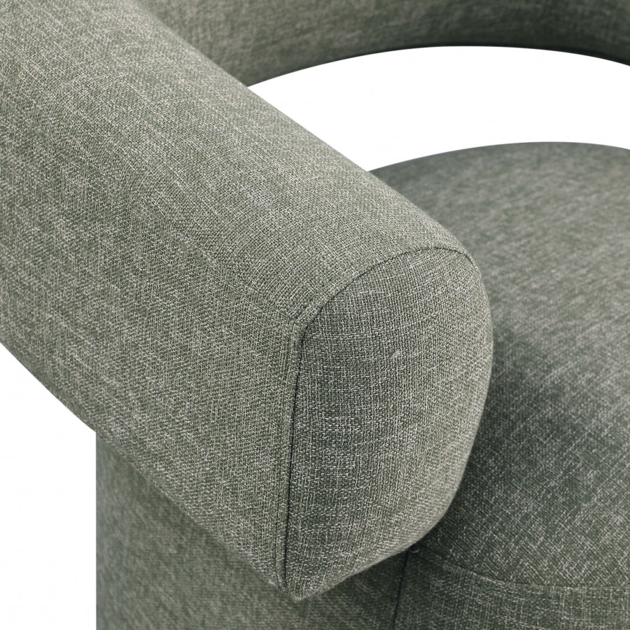 Niya Linen Textured Fabric Upholstered Swivel Accent Chair
