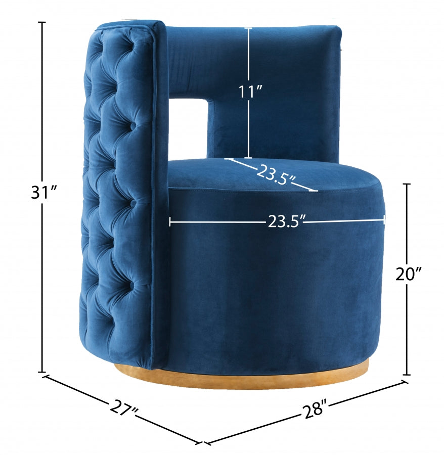 Theo Velvet Upholstered Swivel Accent Chair