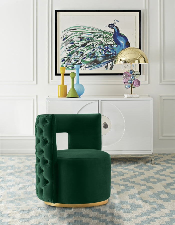Theo Velvet Upholstered Swivel Accent Chair