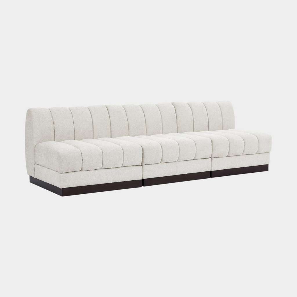 Quinn Chenille Fabric Three-Seater Armless Sofa
