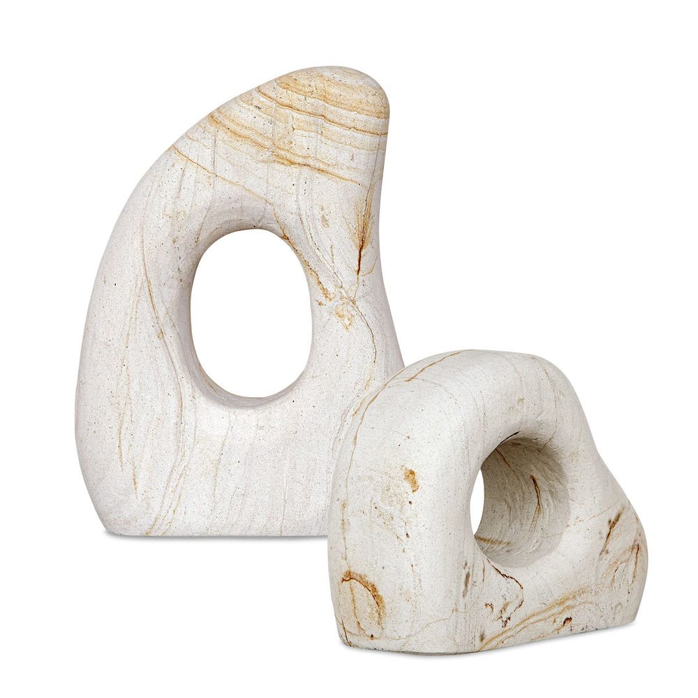 Stone Flow Outdoor Sculptures, S/2