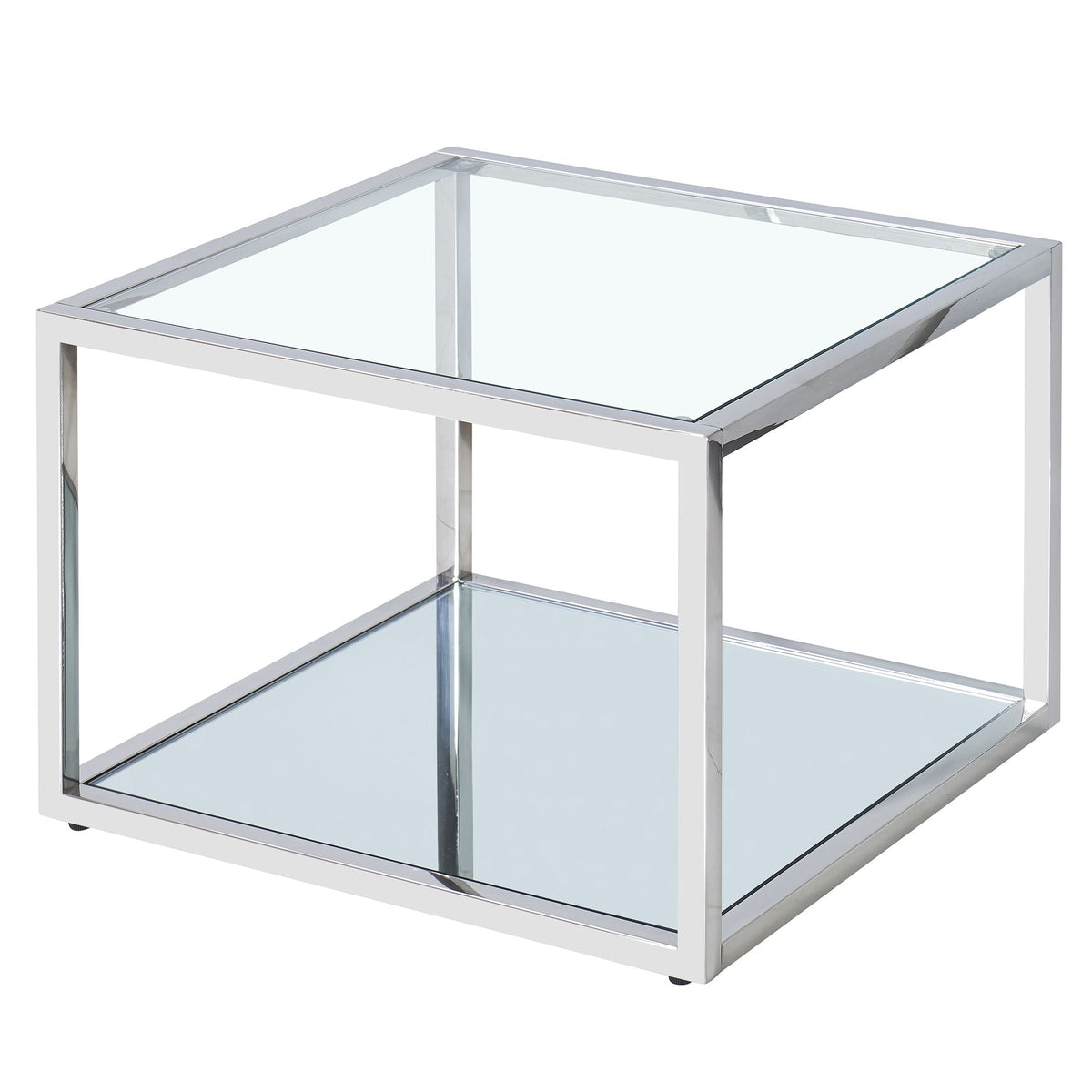 Casini Small Square Coffee Table in Silver