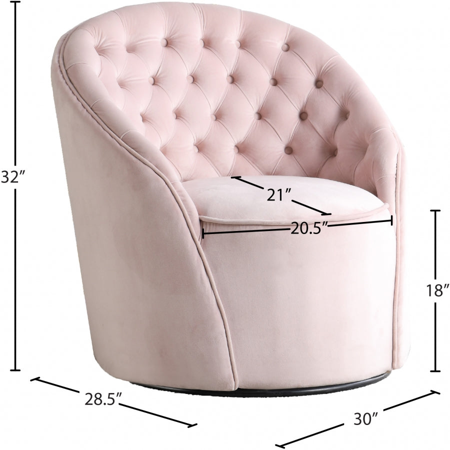 Alessio Velvet Upholstered Swivel Accent Chair