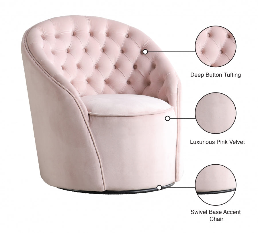Alessio Velvet Upholstered Swivel Accent Chair