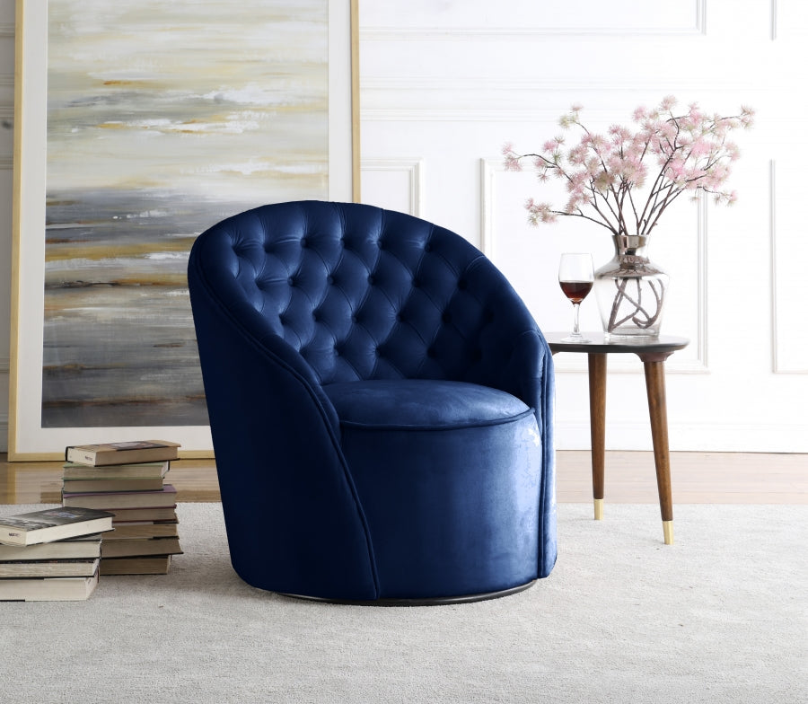 Alessio Velvet Upholstered Swivel Accent Chair