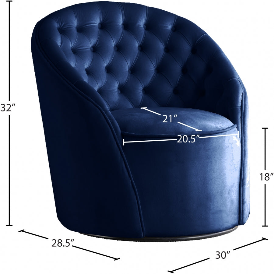 Alessio Velvet Upholstered Swivel Accent Chair