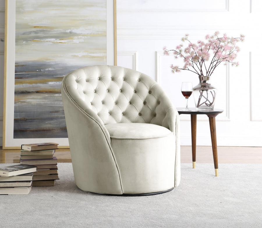 Alessio Velvet Upholstered Swivel Accent Chair