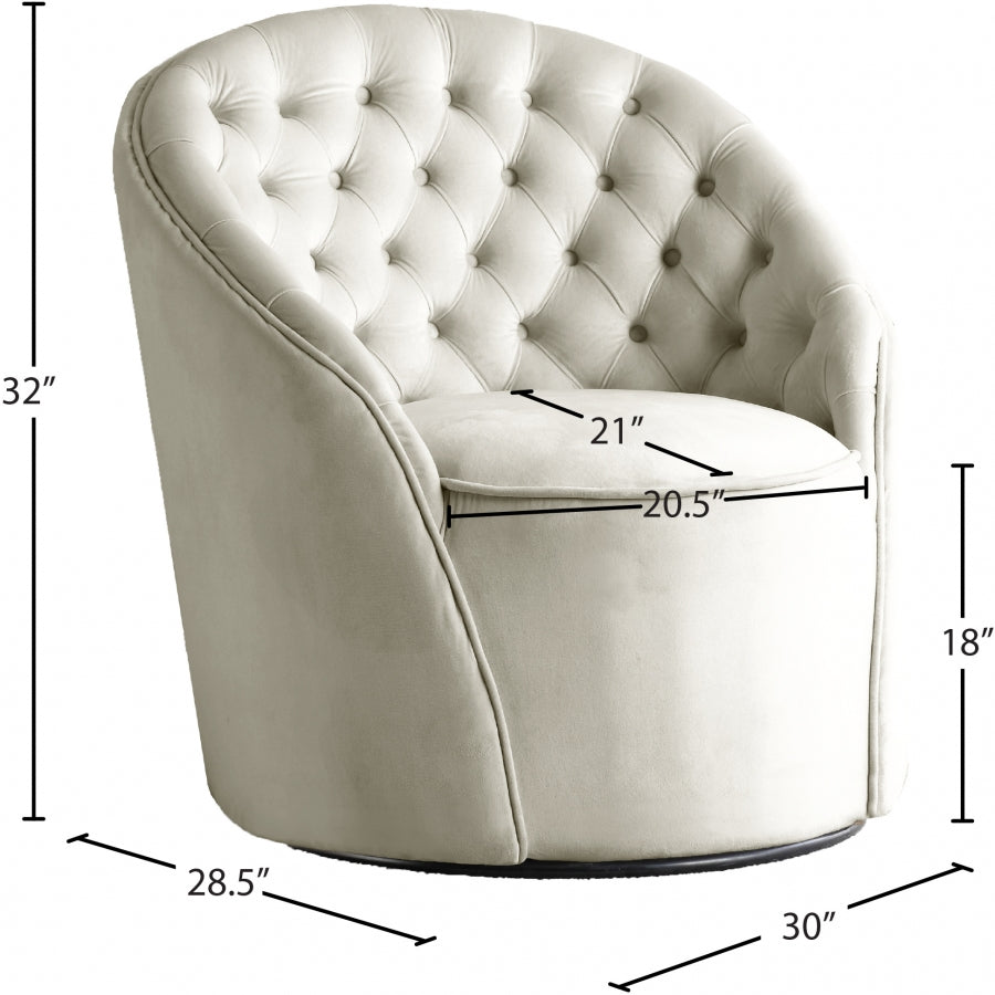 Alessio Velvet Upholstered Swivel Accent Chair