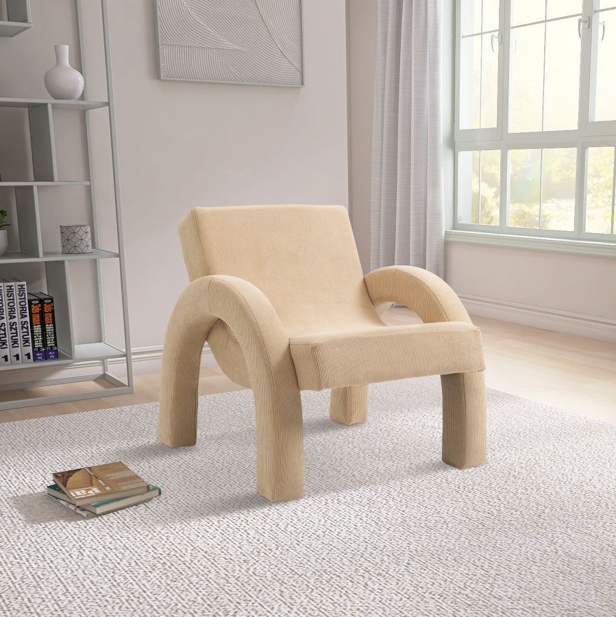 Corduroy Fabric Upholstered Accent Chair