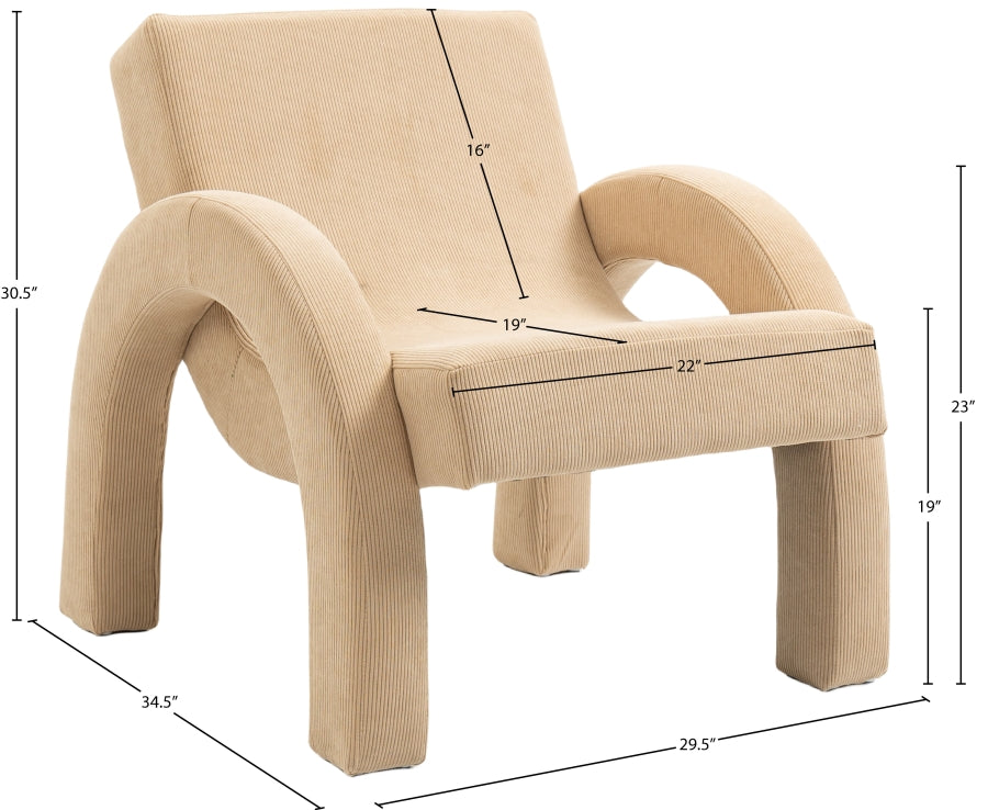 Corduroy Fabric Upholstered Accent Chair