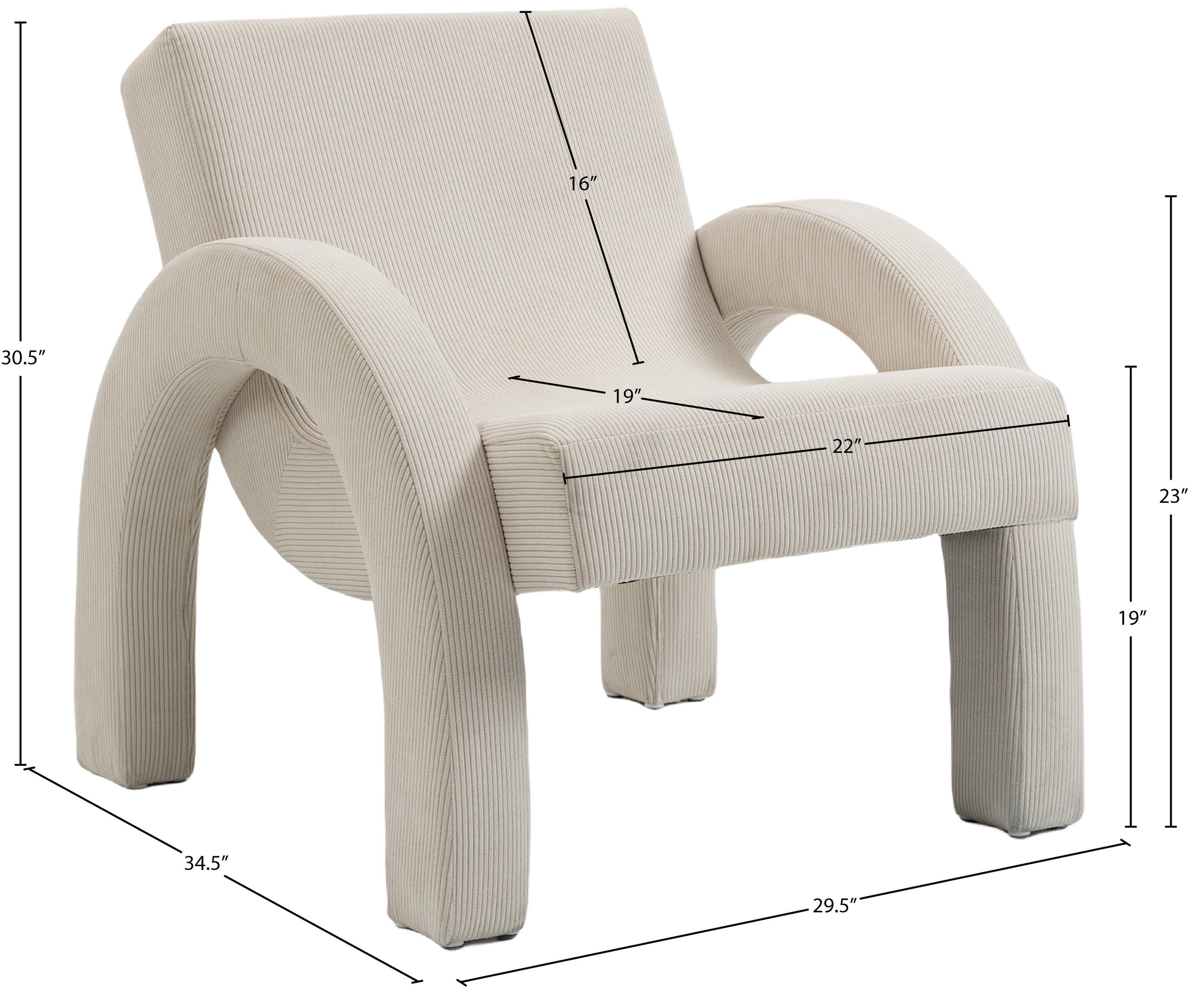 Corduroy Fabric Upholstered Accent Chair