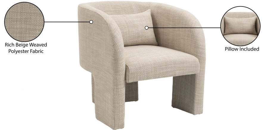 Sawyer Weaved Fabric Upholstered Accent Chair